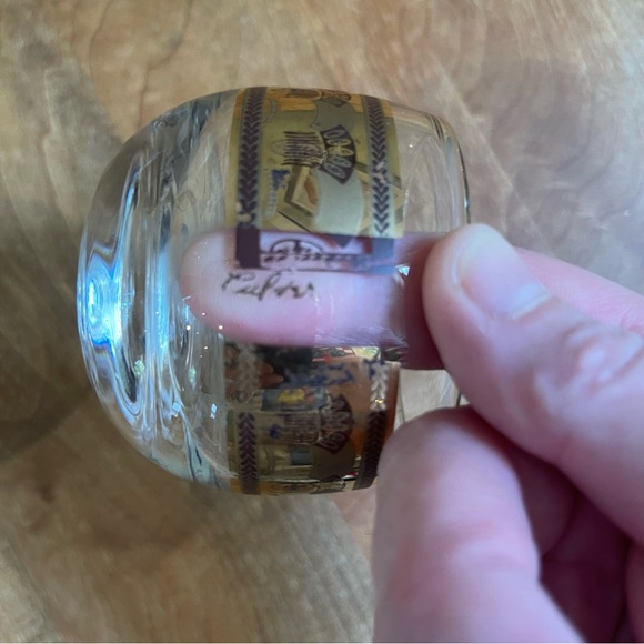 Two Vintage Culver Gold Wheat Roly Poly Glasses Set MCM Cocktail Bar Retro - Picture 5 of 5